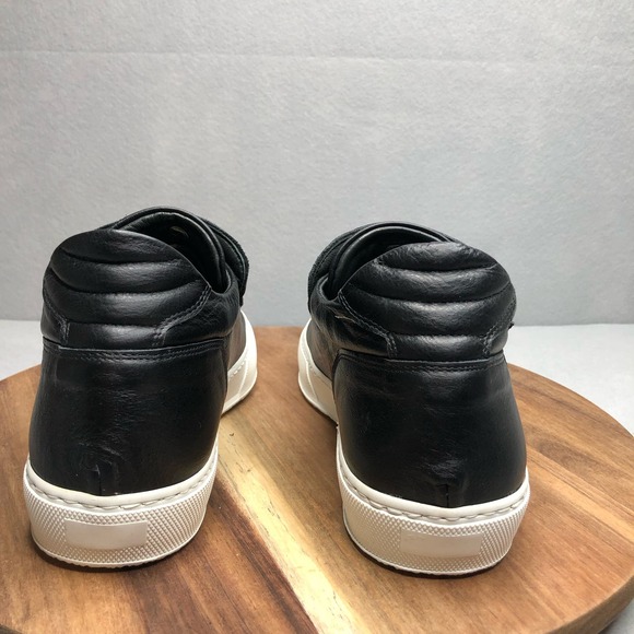 Ylati Footwear Made in Italy Nero Low Top Black Leather Slip On Sneaker Size 39 - Picture 3 of 7